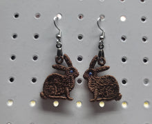 Load image into Gallery viewer, Chocolate Bunny with Blue Eyes Lace Earrings
