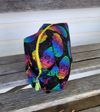 Load image into Gallery viewer, Rainbow Sugar Skulls Square makeup Bag
